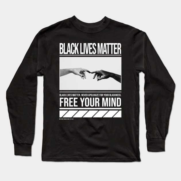 Black Lives Matter | Free Your Mind Long Sleeve T-Shirt by TricheckStudio